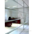 V86-4 newest design horizontal room divider green material aluminum frame tempered glass office high partition wall